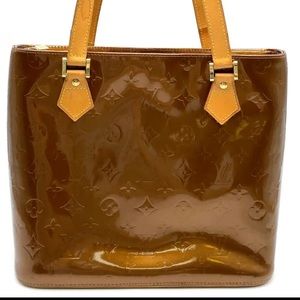 Auth Louis Vuitton Vernis Bronze Houston M91122 Shoulder bag  NS060657